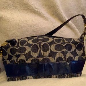 Canvas blue and silver Coach purse